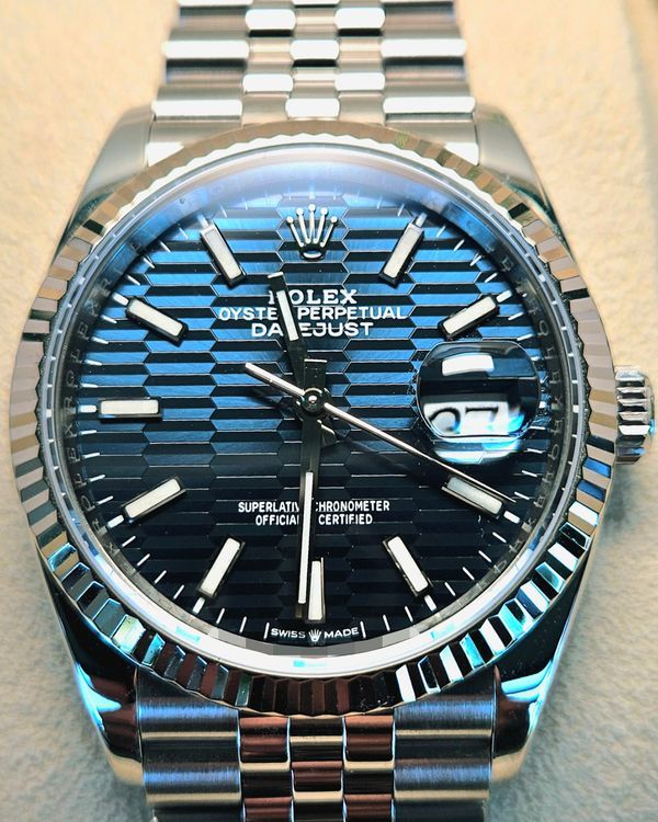 2021 Rolex Datejust 36MM Blue "Fluted" Dial Jubilee Bracelet (126234)