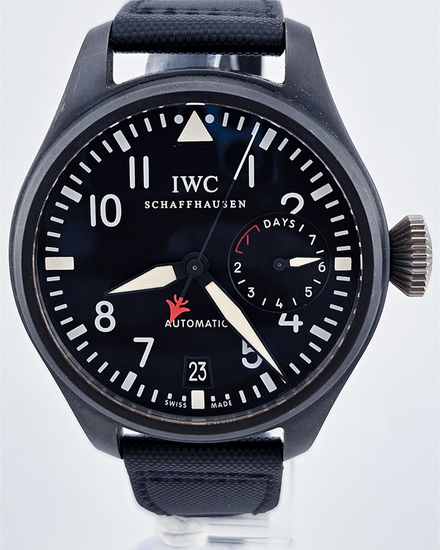 IWC Schaffhausen Pilot "Top Gun" 48MM Black Dial Leather Strap (IW501901)