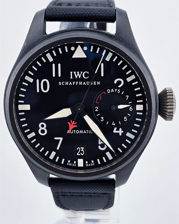 IWC Schaffhausen Pilot "Top Gun" 48MM Black Dial Leather Strap (IW501901)
