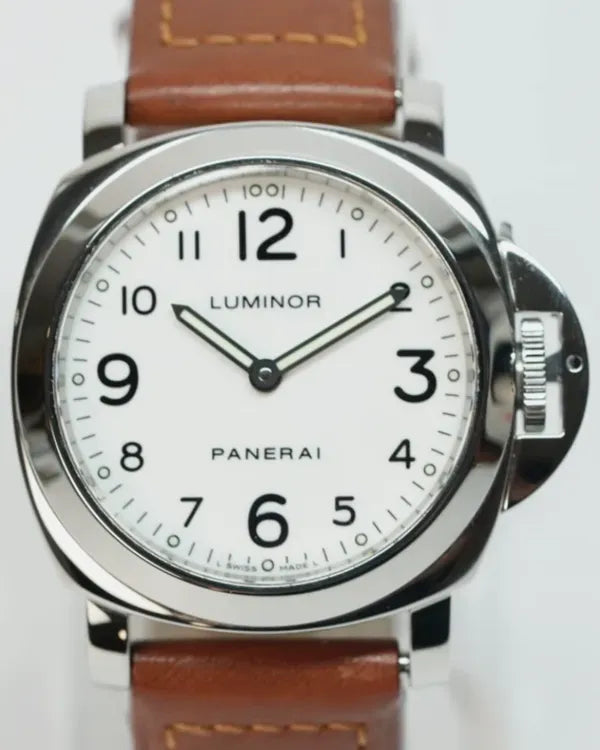 Panerai Luminor Base 44MM White Dial Leather Strap (PAM00114)
