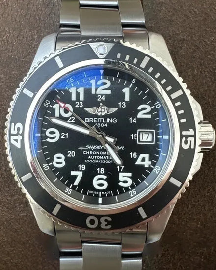 2016 Breitling Superocean II 44MM Black Dial Steel Bracelet (A17392)