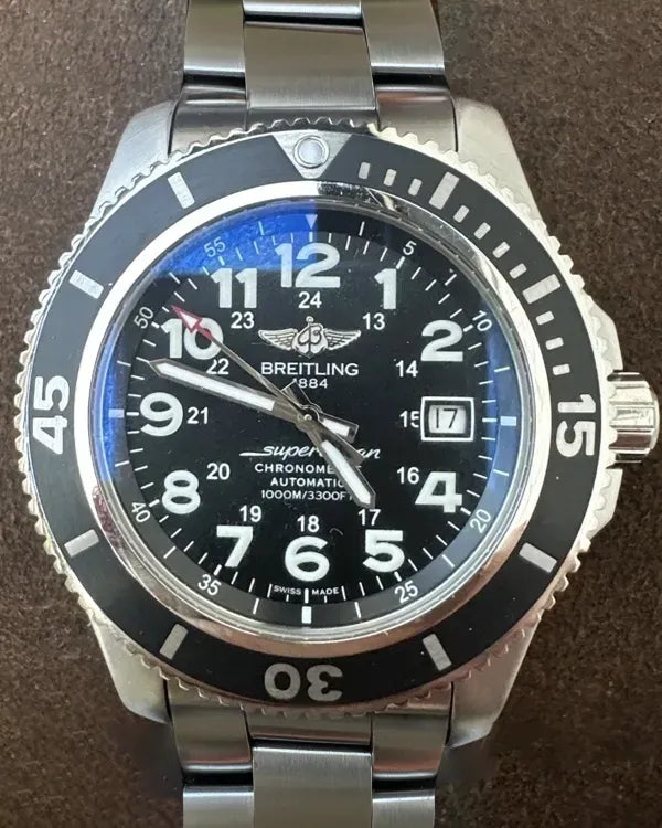 2016 Breitling Superocean II 44MM Black Dial Steel Bracelet (A17392)