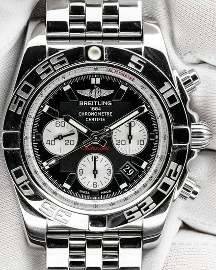 2012 Breitling Chronomat 44MM Black Dial Steel Bracelet (AB011012/B967)
