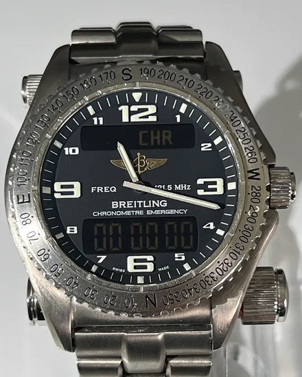 2006 Breitling Emergency 43MM Quartz Blue Dial Titanium Bracelet (E7632110/B576)