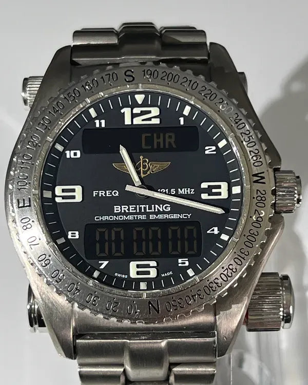 2006 Breitling Emergency 43MM Quartz Blue Dial Titanium Bracelet (E7632110/B576)