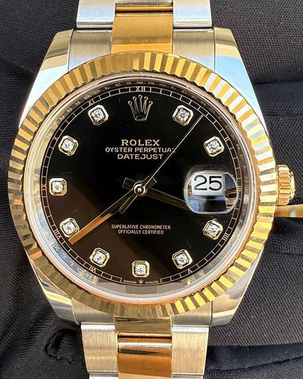 2025 Rolex Datejust 41MM Black Dial Two-Tone Oyster Bracelet (126333)