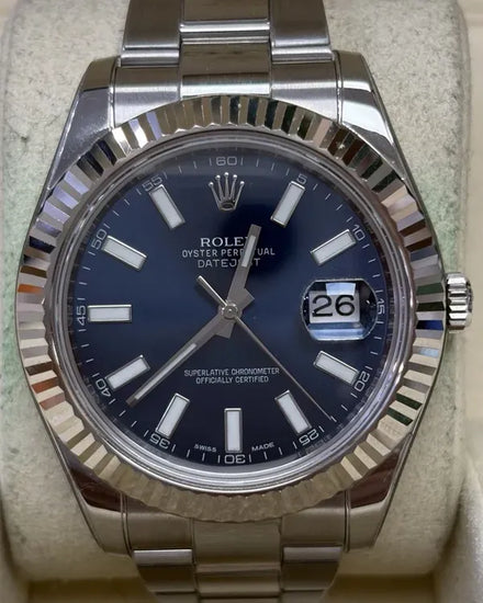 2016 Rolex Datejust II 41MM Blue Dial Oyster Bracelet (116334)