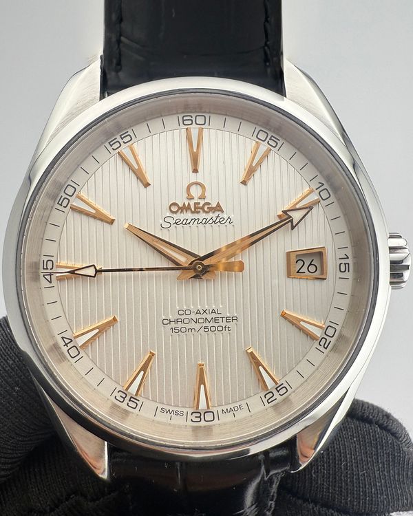 Omega Seamaster Aqua Terra 150M 41.5MM Silver Dial Aftermarket Leather Strap (231.13.42.21.02.003)