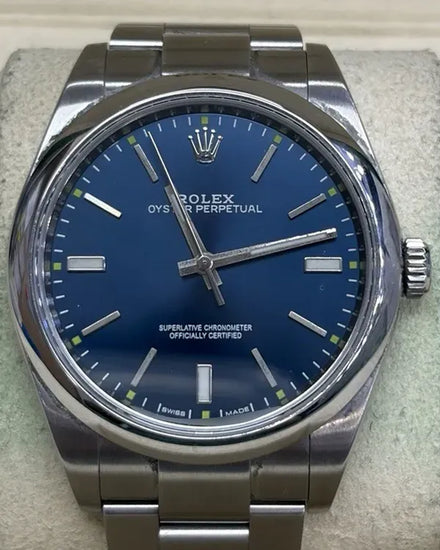 Rolex Oyster Perpetual 39MM Blue Dial Oyster Bracelet (114300)