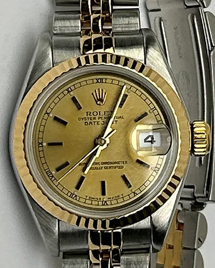 1991 (X Serial) Rolex Lady-Datejust 26MM Champagne Dial Two-Tone Jubilee Bracelet (69173)