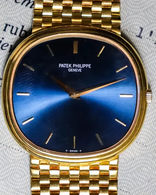 1979 Patek Philippe Golden Ellipse 36MM Blue Dial Yellow Gold Bracelet (3739/002N/A)