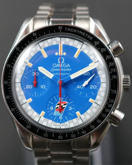 1999 Omega Speedmaster Reduced "Schumacher Cart" S.E. 39MM Blue Dial Steel Bracelet (3510.80.00)