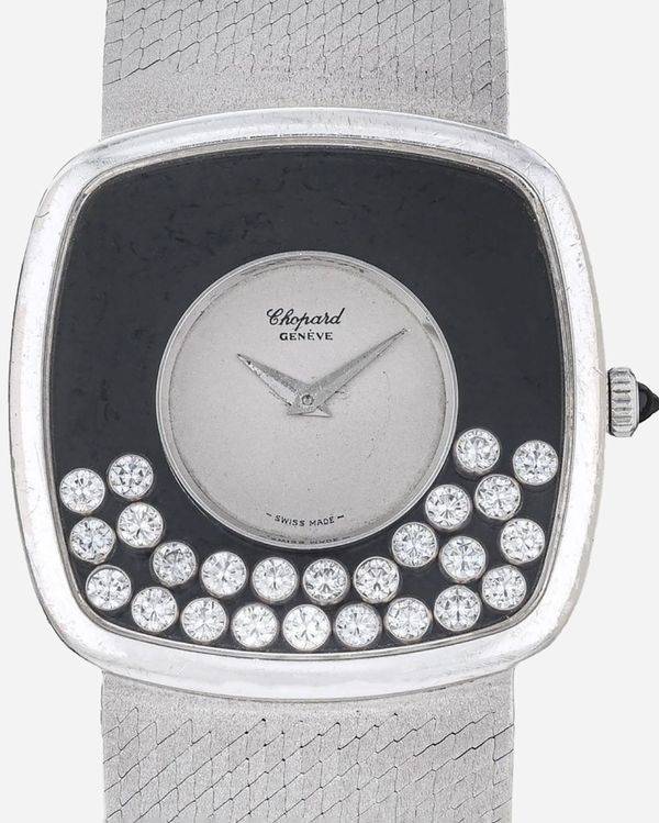 Chopard Happy Diamonds 32MM Black Dial White Gold Bracelet (2186)