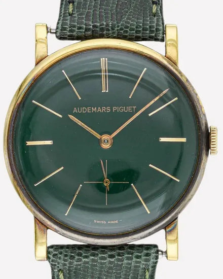 Audemars Piguet Vintage 31MM Aftermarket Green Dial Aftermarket Leather Strap (65156)