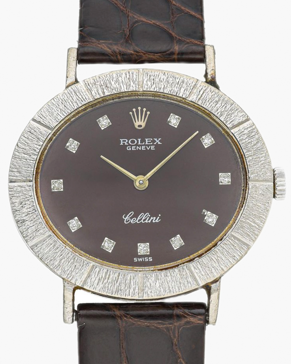1973 Rolex Cellini 33MM Aftermarket Brown Dial Aftermarket Leather Strap (3881)