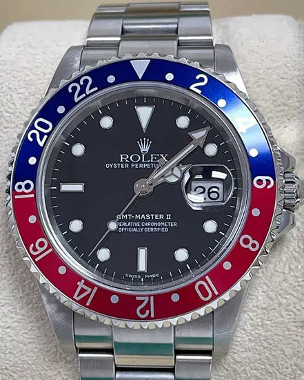 2005 Rolex GMT-Master II "Pepsi" 40MM Black Dial Oyster Bracelet (16710)