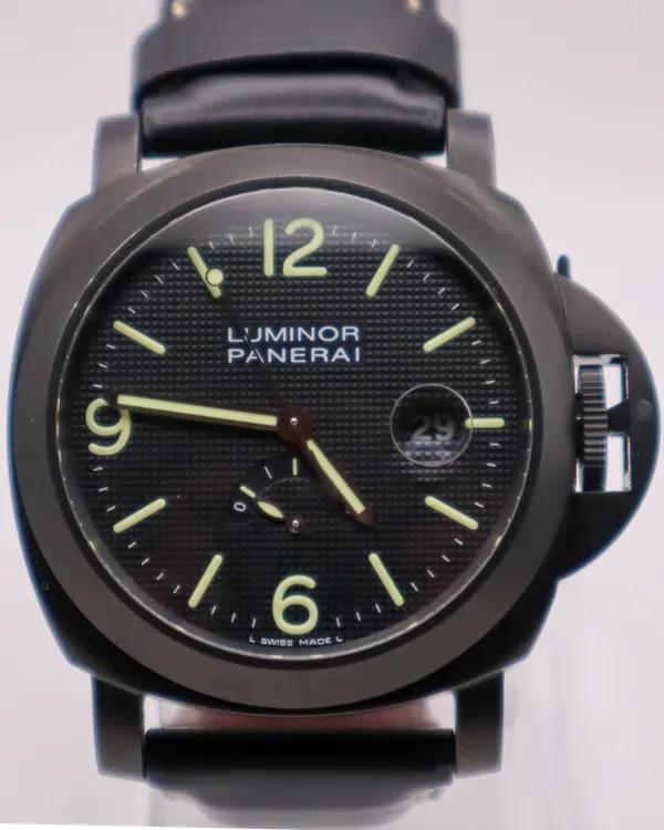 2009 Panerai Luminor Power Reserve 44MM Black Dial Leather Strap (PAM00028)