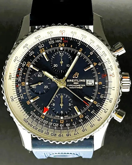 2021 Breitling Navitimer GMT 46MM Blue Dial Rubber Strap (A24322)