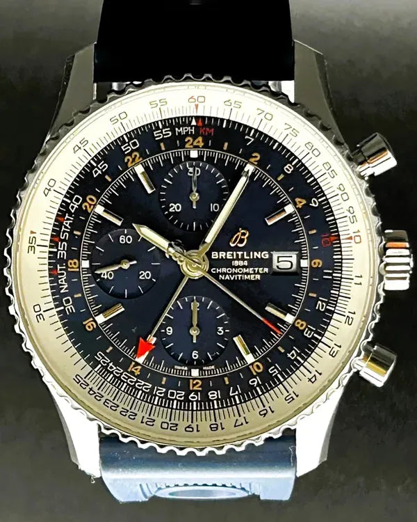 2021 Breitling Navitimer GMT 46MM Blue Dial Rubber Strap (A24322121C2P2)