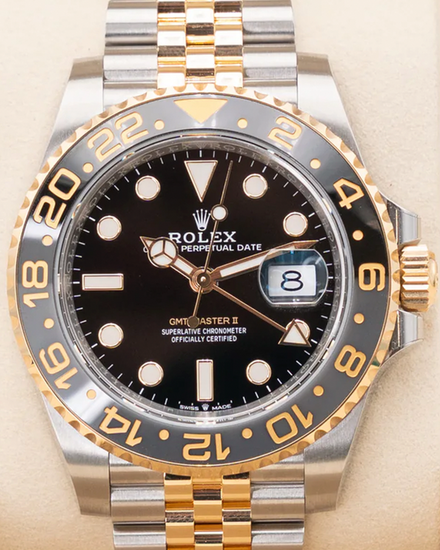2025 Rolex GMT-Master II 40MM Black Dial Two-Tone Jubilee Bracelet (126713GRNR)