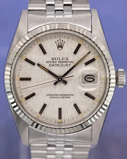 1979 (6.4 Mill Serial) Rolex Datejust 36MM Silver "Linen" Dial Jubilee Bracelet (16014)