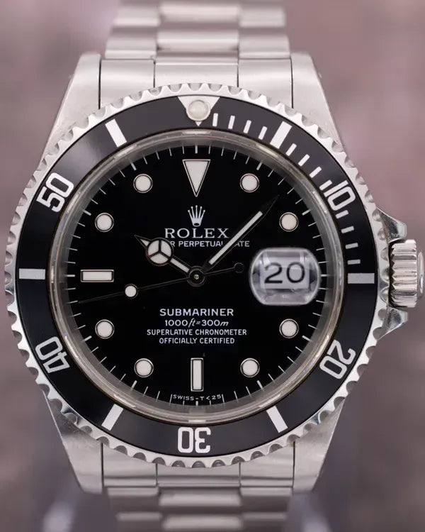 1990 (E Serial) Rolex Submariner 40MM Black Dial Oyster Bracelet (16610)
