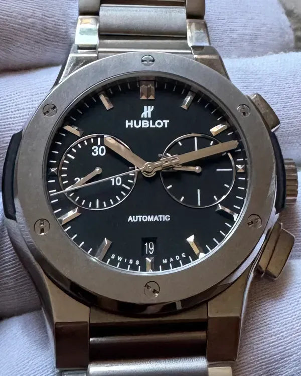Hublot Classic Fusion Chronograph 45MM Black Dial Titanium Bracelet (520.NX.1170.NX)
