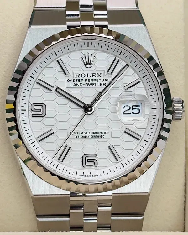 2025 Rolex Land-Dweller 36MM White Dial Flat Jubilee Bracelet (127234)