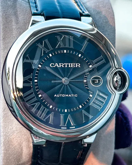 2019 Cartier Ballon Bleu 42MM Blue Dial Leather Strap (WSBB0025)