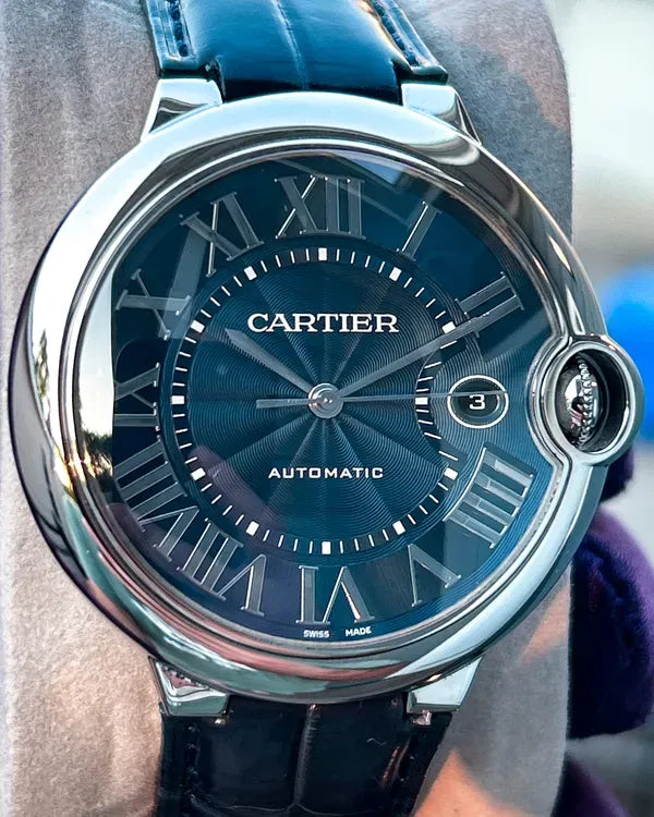 2019 Cartier Ballon Bleu 42MM Blue Dial Leather Strap (WSBB0025)