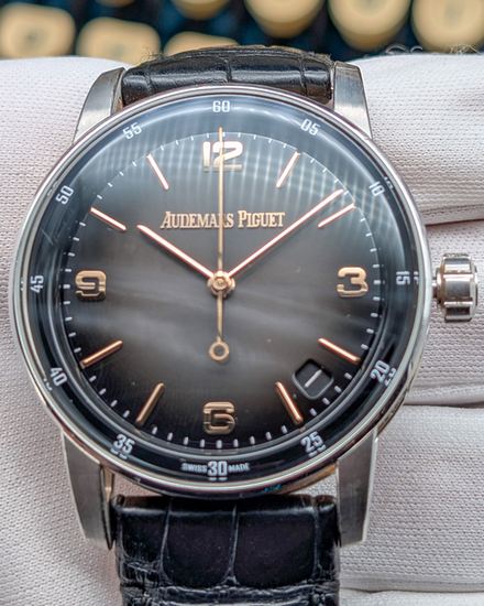 Audemars Piguet Code 11.59 41MM Grey Dial Leather Strap (15210CR.OO.A002CR.01)