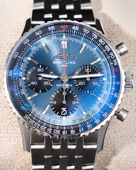 Breitling Navitimer B01 Chronograph 41MM Blue Dial Steel Bracelet (AB0139)