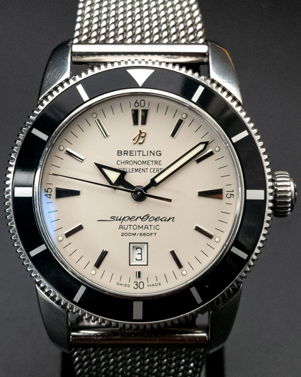2012 Breitling Superocean Heritage S.E. 46MM Silver Dial Steel Bracelet (A17320)