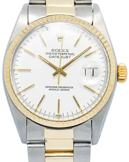 Rolex Datejust 36MM White Dial Two-Tone Oyster Bracelet (16013)