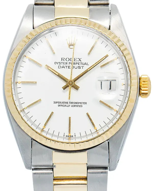 Rolex Datejust 36MM White Dial Two-Tone Oyster Bracelet (16013)