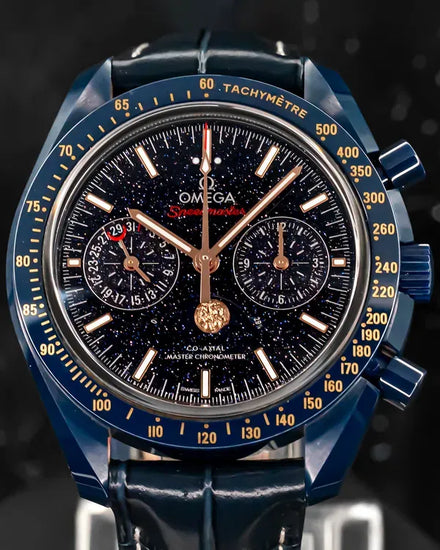 2024 Omega Speedmaster Moonphase "Blue Side of the Moon" 44.25MM Aventurine Dial Leather Strap (304.93.44.52.03.002)