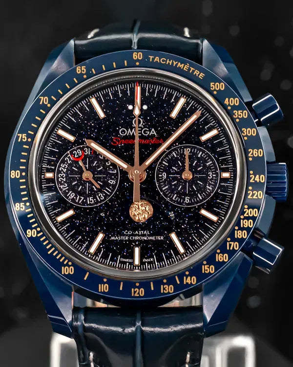 2024 Omega Speedmaster Moonphase "Blue Side of the Moon" 44.25MM Aventurine Dial Leather Strap (304.93.44.52.03.002)