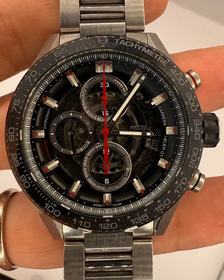 2018 Tag Heuer Carrera 43MM Skeleton Dial Steel Bracelet (CAR201V.BA0714)