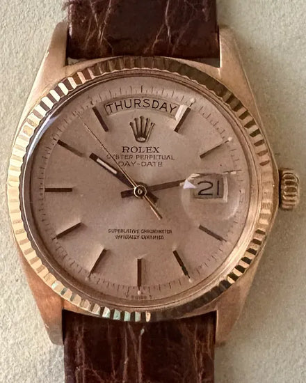 1972 Rolex Day-Date 36MM Champagne Dial Leather Strap (1803)