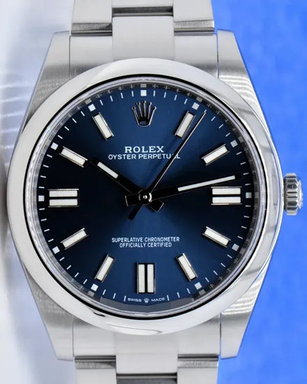2022 Rolex Oyster Perpetual 41MM Blue Dial Oyster Bracelet (124300)