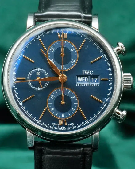 2020 IWC Schaffhausen Portofino 42MM Blue Dial Leather Strap (IW391036)