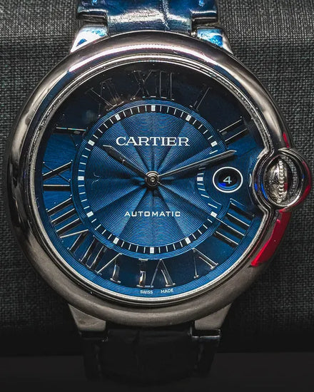 2018 Cartier Ballon Bleu 42MM Blue Dial Leather Strap (WSBB0025)