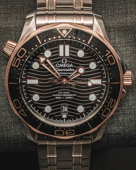 2024 Omega Seamaster Diver 300M 42MM Black Dial Two-Tone Bracelet (210.22.42.20.01.002)