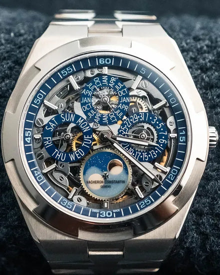 2024 Vacheron Constantin Overseas Perpetual Calendar Ultra-Thin 41.5MM Skeleton Dial White Gold Bracelet (4300V/120G-B946)