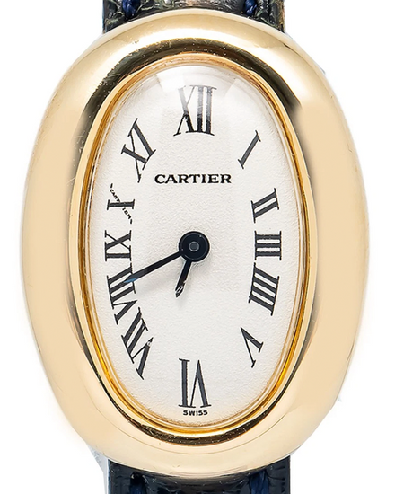 Cartier Baignoire 18MM Quartz White Dial Leather Strap (W1510956)