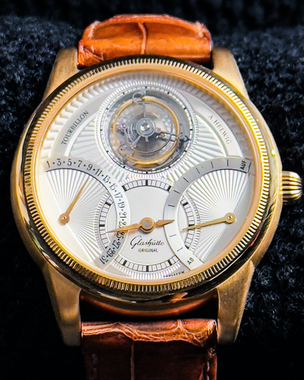 Glashütte Original Meisterwerke A. Helwig Tourbillon 2 39MM Silver Dial Leather Strap (1-41-02-03-04-06)