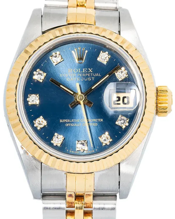 Rolex Lady-Datejust 26MM Blue Dial Two-Tone Jubilee Bracelet (69173)