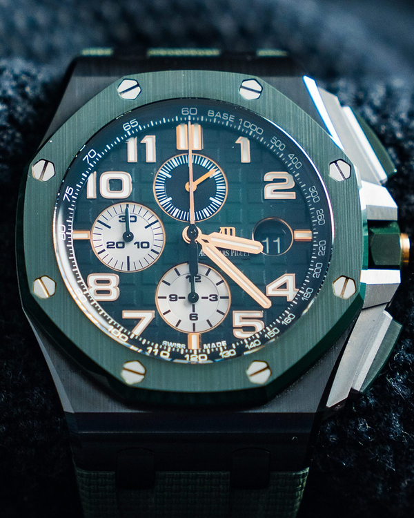 2022 Audemars Piguet Royal Oak Offshore Chronograph 44MM Green Dial Rubber Strap (26405CE.00.A056CA.01)
