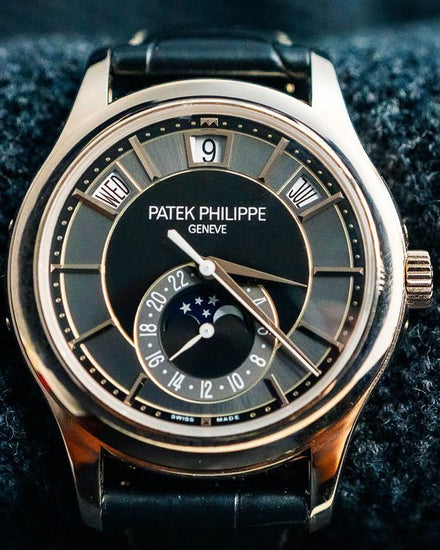 2016 Patek Philippe Annual Calendar 40MM Black Dial Leather Strap (5205G-010)