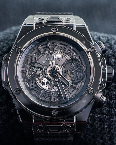 Hublot Big Bang Unico "All Black Sapphire" L.E. 45MM Skeleton Dial Rubber Strap (411.JB.4901.RT)